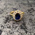 14k gouden ring met blauw steen, Sieraden, Tassen en Uiterlijk, Ringen, Blauw, Ophalen of Verzenden