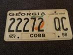 Kentekenplaat licenseplate Georgia Cobb USA, Auto's, Gebruikt, Ophalen of Verzenden