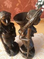 2 Antieke Afrikaanse beelden hout / houtsnijwerk, Ophalen of Verzenden
