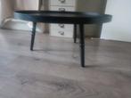 Woood salontafel zwart, Ophalen, 50 tot 100 cm, Rond, Grenenhout