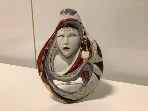 Galos beeld mystiek gezicht wandornament goud platina decor, Huis en Inrichting, Woonaccessoires | Overige, Zo goed als nieuw