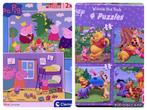 2 dozen met puzzels/6 puzzels: winnie the pooh en peppa big, Ophalen of Verzenden, Zo goed als nieuw, Puzzelen