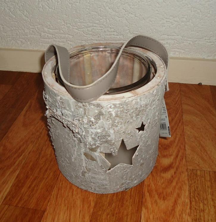 Nieuw windlicht van Gusta Lifestyle; bekleed met boomschors., Huis en Inrichting, Woonaccessoires | Kandelaars en Kaarsen, Nieuw