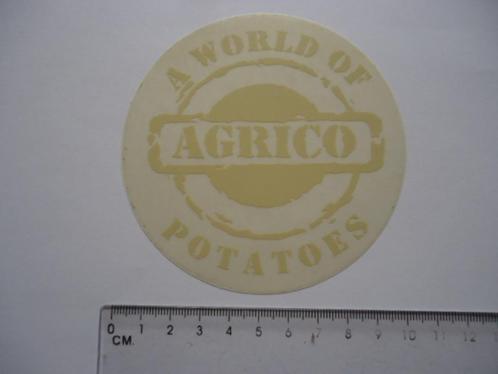 sticker oud WORLD of AGRICO Potatoes aardappel boer retro, Verzamelen, Stickers, Zo goed als nieuw, Bedrijf of Vereniging, Verzenden