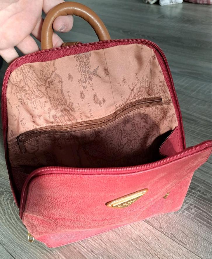 Vintage leren rugtas, klein formaat, Sieraden, Tassen en Uiterlijk, Tassen | Rugtassen, Zo goed als nieuw, Overige merken, Ophalen of Verzenden