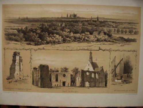 56 / Alkmaar / Heilo / Bergen / Willebrodusput Litho 1876, Antiek en Kunst, Kunst | Litho's en Zeefdrukken, Ophalen of Verzenden