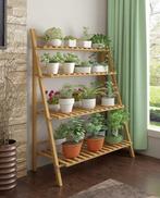 Nieuw Plantenstandaard 4 Niveaus - Bamboe, -, Nieuw, Ophalen of Verzenden, Binnen