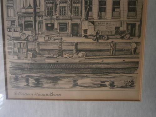 2 oude Rotterd. prenten, NIEUWE HAVEN, Spuiwater, Verzamelen, Foto's en Prenten, Gebruikt, Overige onderwerpen, Voor 1940, Ophalen