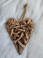 Decoratief hangend hart gemaakt van teakhout of drijfhout., Huis en Inrichting, Woonaccessoires | Wanddecoraties, Verzenden, Zo goed als nieuw
