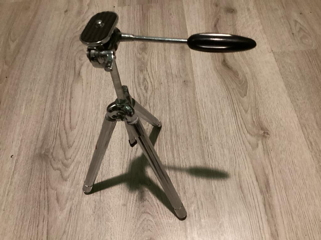 Vintage REVUE Verchroomd Uitschuifbaar Statief, Gebruikt, Minder dan 150 cm, Met balhoofd, Ophalen of Verzenden