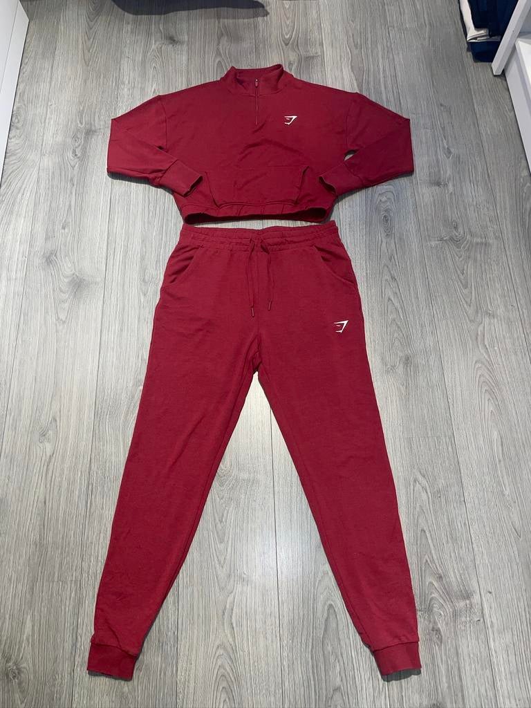 gymshark dames rood trainingspak jogger zip trui mt M, Maat 38/40 (M), Ophalen of Verzenden, Rood, Gymshark