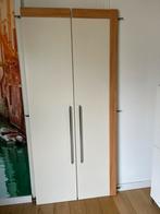 Kledingkast 5 deurs 250 cm br x 218 cm hoog wit met beuken, Huis en Inrichting, 200 cm of meer, 50 tot 75 cm, Zo goed als nieuw