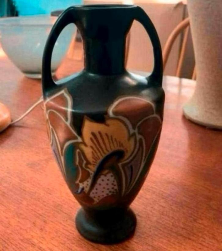 Vaas Eskaf Holland Willem van Noorden plateel vaas, Antiek en Kunst, Antiek | Keramiek en Aardewerk, Ophalen of Verzenden