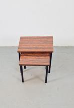 Vintage 2 bijzettafel nesting Pastoe mimiset ´60 mid century, Minder dan 45 cm, Minder dan 55 cm, Gebruikt, Vintage