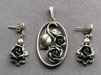Zilveren Oorbellen Zilveren Hanger Zilver Set Theodoor Klotz, Ophalen, Zo goed als nieuw, Knopjes of Stekers, Zilver