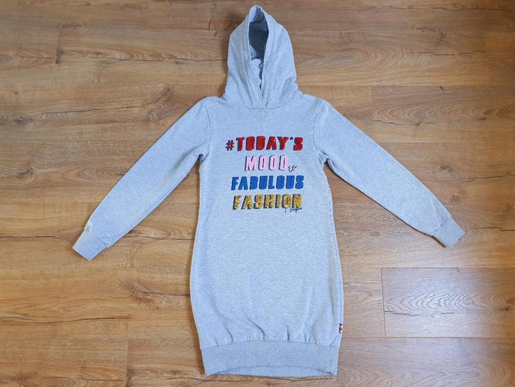 Vingino hoodiejurk grijs, maat 164, Kinderen en Baby's, Kinderkleding | Maat 164, Zo goed als nieuw, Meisje, Jurk of Rok, Ophalen of Verzenden