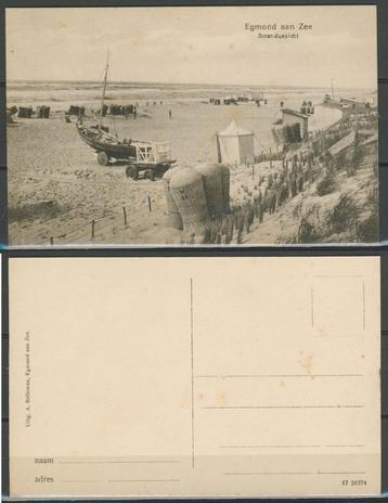 Egmond aan Zee 1930 Strandgezicht Ansichtkaart 1081 jdu  Voo beschikbaar voor biedingen
