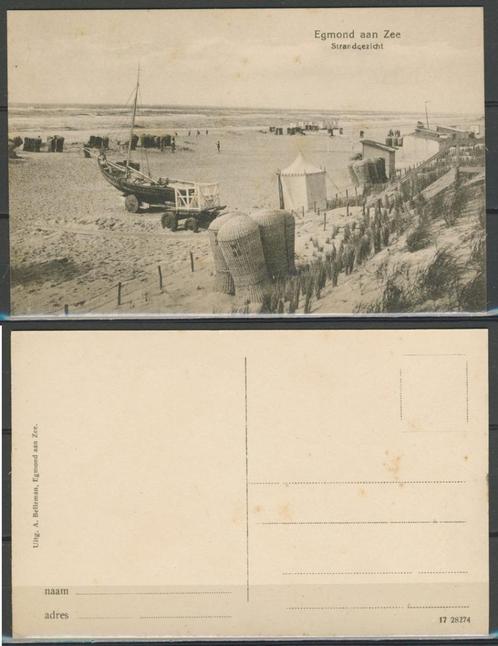 Egmond aan Zee 1930 Strandgezicht Ansichtkaart 1081 jdu  Voo, Verzamelen, Ansichtkaarten | Nederland, Ongelopen, Noord-Holland