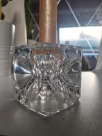 Vintage kristallen kandelaar kubus cubus kristalglas design, Ophalen of Verzenden