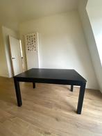 IKEA Bjursta uitschuifbare tafel bruin/zwart, 200 cm of meer, 50 tot 100 cm, Gebruikt, Rechthoekig