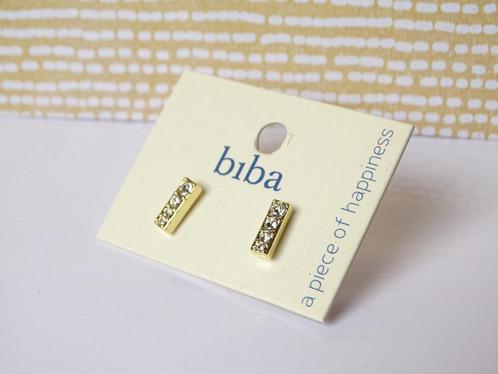 Biba nieuwe oorbellen (3), Sieraden, Tassen en Uiterlijk, Oorbellen, Nieuw, Knopjes of Stekers, Overige materialen, Goud, Met strass