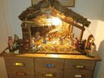 Mooie oude kerststal te koop met beelden, Diversen, Kerst, Ophalen, Gebruikt