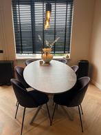 Zwarte eetkamerstoelen, Huis en Inrichting, Stoelen, Ophalen, Gebruikt, Zwart, Stof