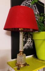 Italian Crystal Glass and Brass Table Lamp, 1960s, Ophalen of Verzenden