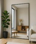 Luxe Rechthoekige Spiegel - 180x100cm - Zwart, Huis en Inrichting, Woonaccessoires | Spiegels, Ophalen, Zo goed als nieuw, Rechthoekig