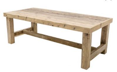Steigerhouten eettafel 220x100cm, Huis en Inrichting, Ophalen, Zo goed als nieuw, Bruin, Overige typen
