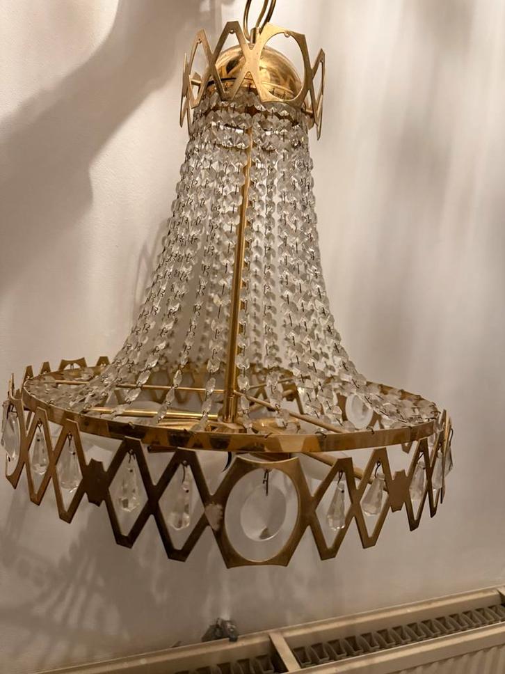 Elegante Kroonluchter, Huis en Inrichting, Lampen | Kroonluchters, Gebruikt, Glas, Ophalen