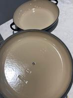 Nieuwe Le Creuset campagnard Inkt/ Shiny Black 30 cm, Gietijzer, Nieuw, Ophalen of Verzenden, Keramische plaat