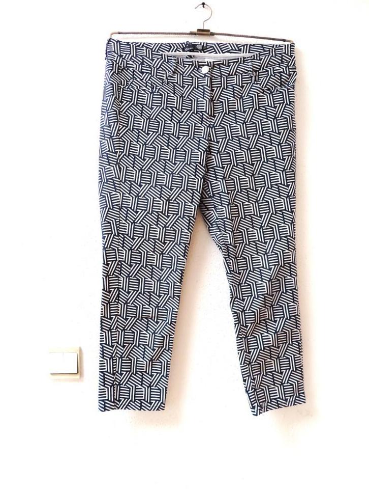 K16 GARDEUR ZURI driekwart broek blauw wit 42, Kleding | Dames, Broeken en Pantalons, Zo goed als nieuw, Maat 42/44 (L), Blauw