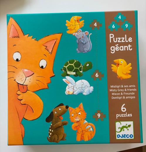 Djeco Dieren puzzel: 6 puzzels in 1 doos vanaf 2 jaar, Kinderen en Baby's, Speelgoed | Kinderpuzzels, Zo goed als nieuw, Ophalen of Verzenden