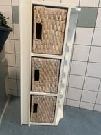 Kapstok met opbergmandjes, Ophalen, Hout, Wandkapstok, 100 tot 150 cm