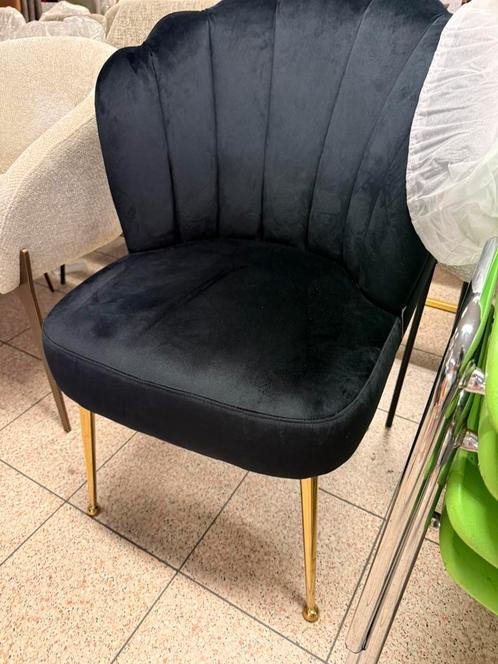 Richmond 3 zwarte Pipa stoelen met gouden poot, Huis en Inrichting, Stoelen, Nieuw, Vijf, Zes of meer stoelen, Zwart, Ophalen