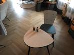 Retro setje: tafeltje en stoel, Huis en Inrichting, 45 tot 60 cm, Gebruikt, Overige vormen, Hout
