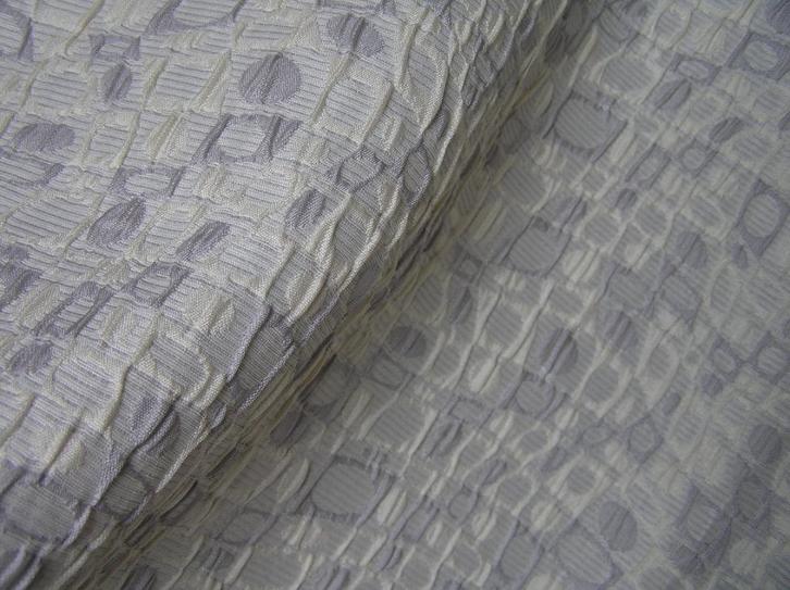 Jacquard van Armani Collection grijs-wit-lavendel -- laatste, Hobby en Vrije tijd, Stoffen en Lappen, Nieuw, Satijn of Zijde, 120 cm of meer