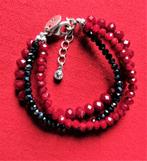 Nieuw: boetiek-armband rood grijs hematiet = aarden 18,5+4cm, Ophalen of Verzenden, Nieuw, Rood, Met edelsteen