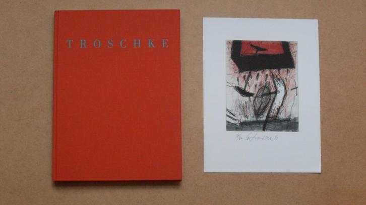 TROSCHKE ; gesigneerde ets en boek met bijlagen, zeldzaam, Antiek en Kunst, Kunst | Etsen en Gravures, Ophalen of Verzenden