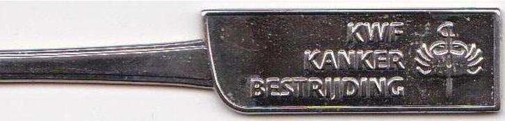 Lepeltje KWF., Verzamelen, Porselein, Kristal en Bestek, Zo goed als nieuw, Bestek, Metaal, Ophalen of Verzenden