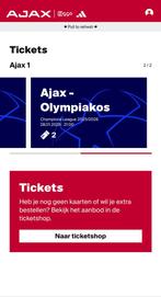 Tickets Ajax - Olympiakos Champions League, Twee personen, September