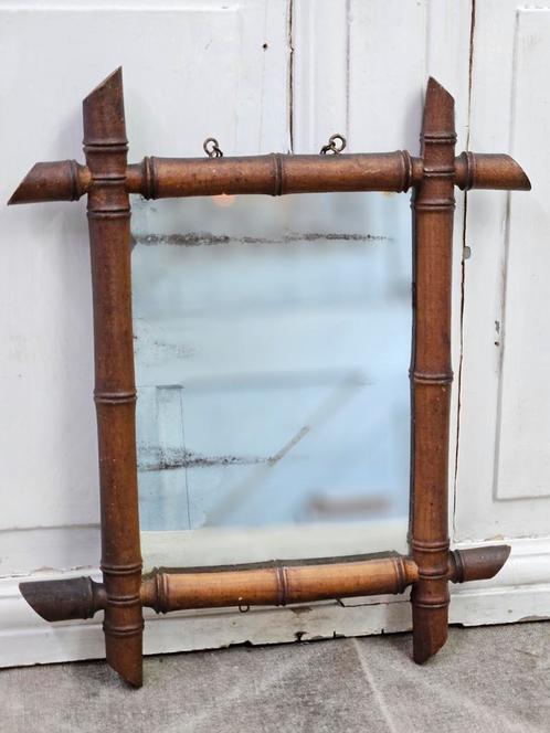 Faux bamboo spiegeltje, Antiek en Kunst, Antiek | Woonaccessoires, Ophalen of Verzenden