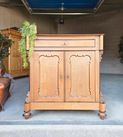 Antieke brocante eiken Biedermeier commode vintage dressoir, Antiek en Kunst, Curiosa en Brocante, Ophalen of Verzenden