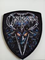 Obituary zeer  mooie limited edition shield patch o100 metal, Verzamelen, Verzenden, Nieuw, Kleding