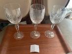 Set van 3 grote, kristallen wijnglazen, Antiek en Kunst, Ophalen of Verzenden