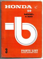 Honda C320 Parts List onderdelenlijst, Fietsen en Brommers, Ophalen of Verzenden, Zo goed als nieuw