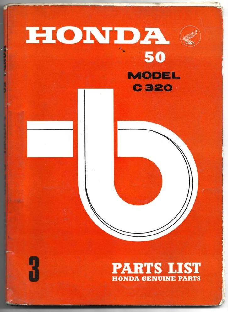 Honda C320 Parts List onderdelenlijst, Fietsen en Brommers, Handleidingen en Instructieboekjes, Zo goed als nieuw, Ophalen of Verzenden