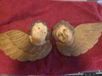 twee houten engelen ., Ophalen of Verzenden