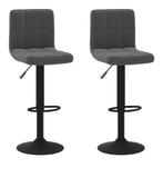 Barkrukken 2 st fluweel zwart, Huis en Inrichting, Barkrukken, Kunststof, Info@bargains-by-dj.nl, 60 tot 90 cm, Nieuw